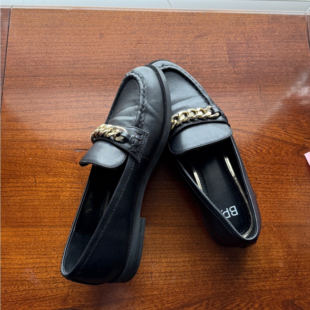 BP Black Loafers with Gold Accent